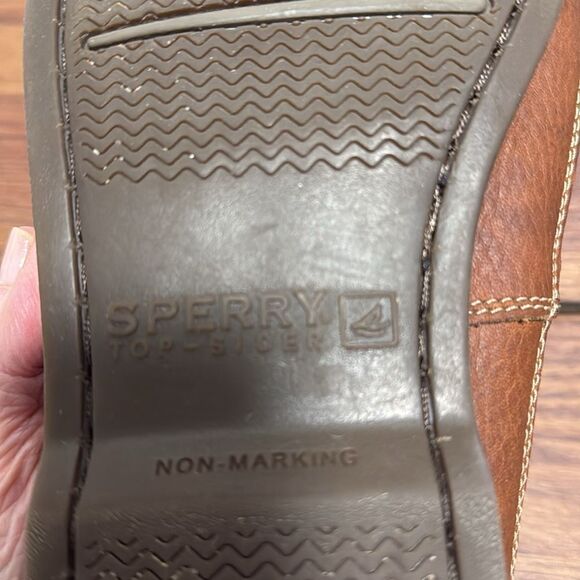 Sperry Topsider Mako Canoe Moc Boat Shoe in Amaretto Leather. Size 13W. - Picture 9 of 9